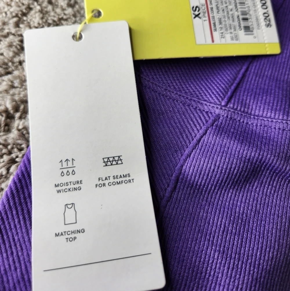 All in Motion Women's High Rise Seamless Rib Bike Shorts 6" Purple - Size S - Picture 6 of 14